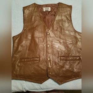 Leather patchwork vest